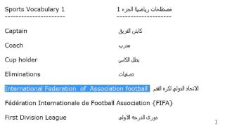 تعلم اللغة الانجليزية الدرس 161 كلمات رياضية باللغة الانجليزية الجزء 1