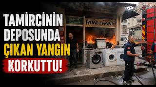 Tamircinin Deposunda Çıkan Yangın Korkuttu