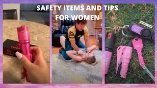 SAFETY ITEMS AND TIPS FOR WOMEN | Safety must have~ tiktok compilation 2020