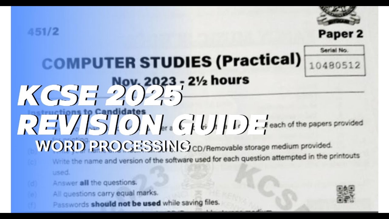 Ms Word Processing Practical Exam Episode 1 | KCSE 2023
