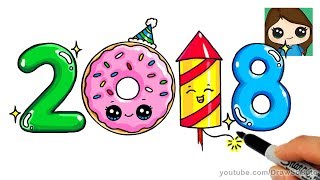 How to Draw 2018 Happy New Year