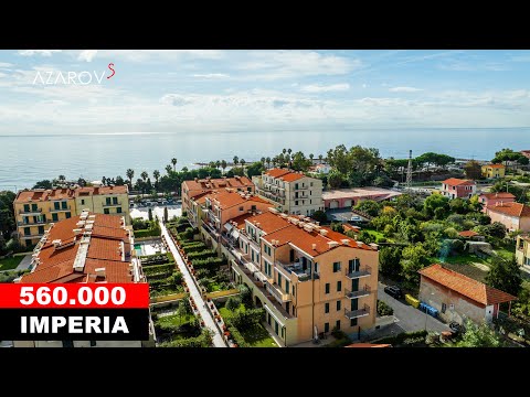💟 Three-room apartment in Imperia in a condominium with a pool near the sea