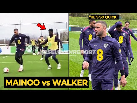 Kyle Walker seen frustrated when facing Kobbie Mainoo in England's training | Manchester United News