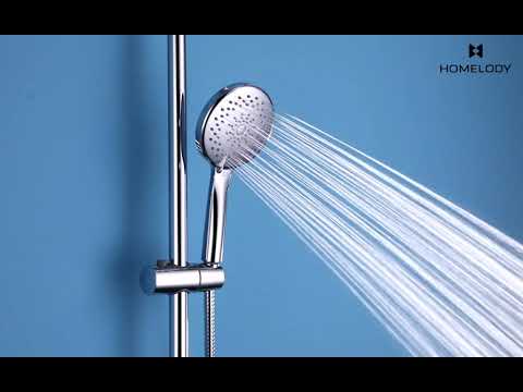 Thermostat Duschsystem Dusche Duscharmatur Chrom Regendusche Rainshower Duschset inkl. Verstellbar Handbrause Regenbrause Duschstange