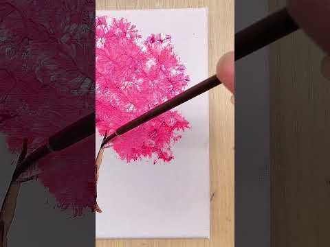 Quick & Easy Spring Tree Art Tutorial! #painting #acrylicpainting #art #tree #spring