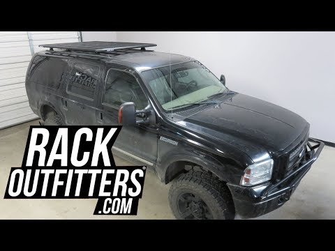 2000 to 2005 Ford Excursion with Rhino-Rack Pioneer Platform Roof Cargo Rack