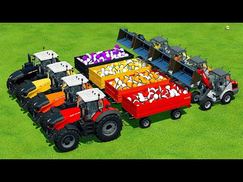 TRANSPORT COLORED POKEBALLS WITH FENDT TRACTORS - Farming Simulator 22