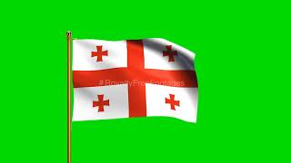 Georgia National Flag | World Countries Flag Series | Green Screen Flag | Royalty Free Footages