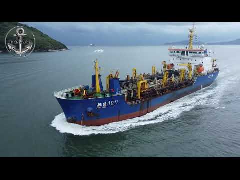 AMAZING DREDGER AND SHIP IN MOTION, SANTOS PORT DRONE SHIPSPOTTING April 2021 #123