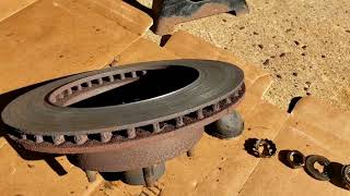 Ford E150 Van 1/2 Ton  Front Brake Pads and Rotor Replacement  Change with Wheel Bearings DIY How to