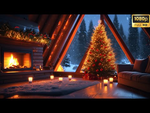 🔥 Relax Through the Night with Gentle Fireplace Sounds Inside a Snowy Winter Cabin ❄️