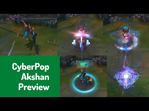 lol CyberPop Akshan Skin preview - League of Legends