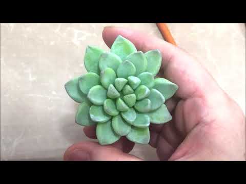How to make a succulent plant with clay, Part IV Tinting the tips