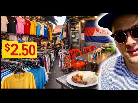 How Cheap is Cambodia? $2.50 Clothes, Street Food and Night Market | Kampot 
