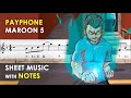 Payphone Maroon 5 Sheet Music With Easy Notes For Recorder Violin Beginners Tutorial