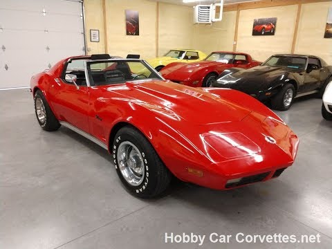 1973 Red Corvette 454 Big Block Black Interior For Sale Video