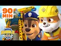 Rubble's Construction Tower Rescues! w/ PAW Patrol Chase | 90 Minute Compilation | Rubble & Crew