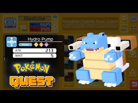 Evolving Blastoise with hydro pump move in Pokemon quest