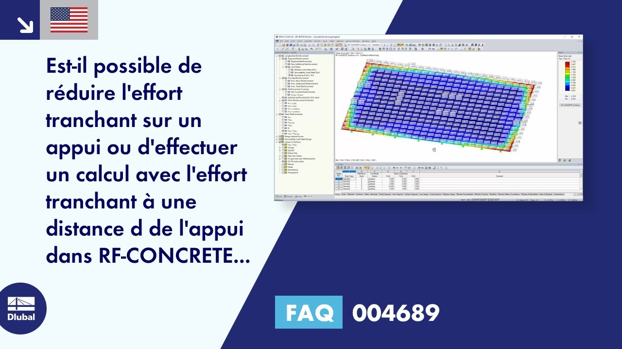 FAQ 004689 | Est-il également possible de réduire l&#39;effort tranchant sur un appui ou d&#39;effectuer une vérification avec ...