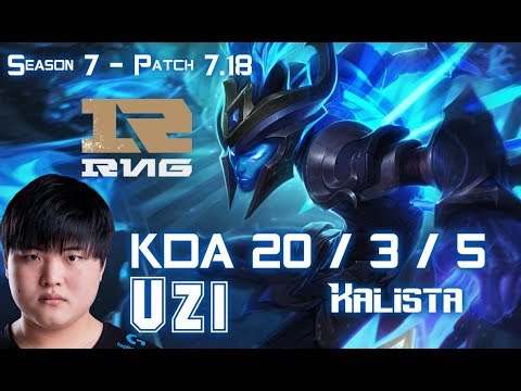 RNG Uzi KALISTA vs CAITLYN ADC - Patch 7.18 KR Ranked