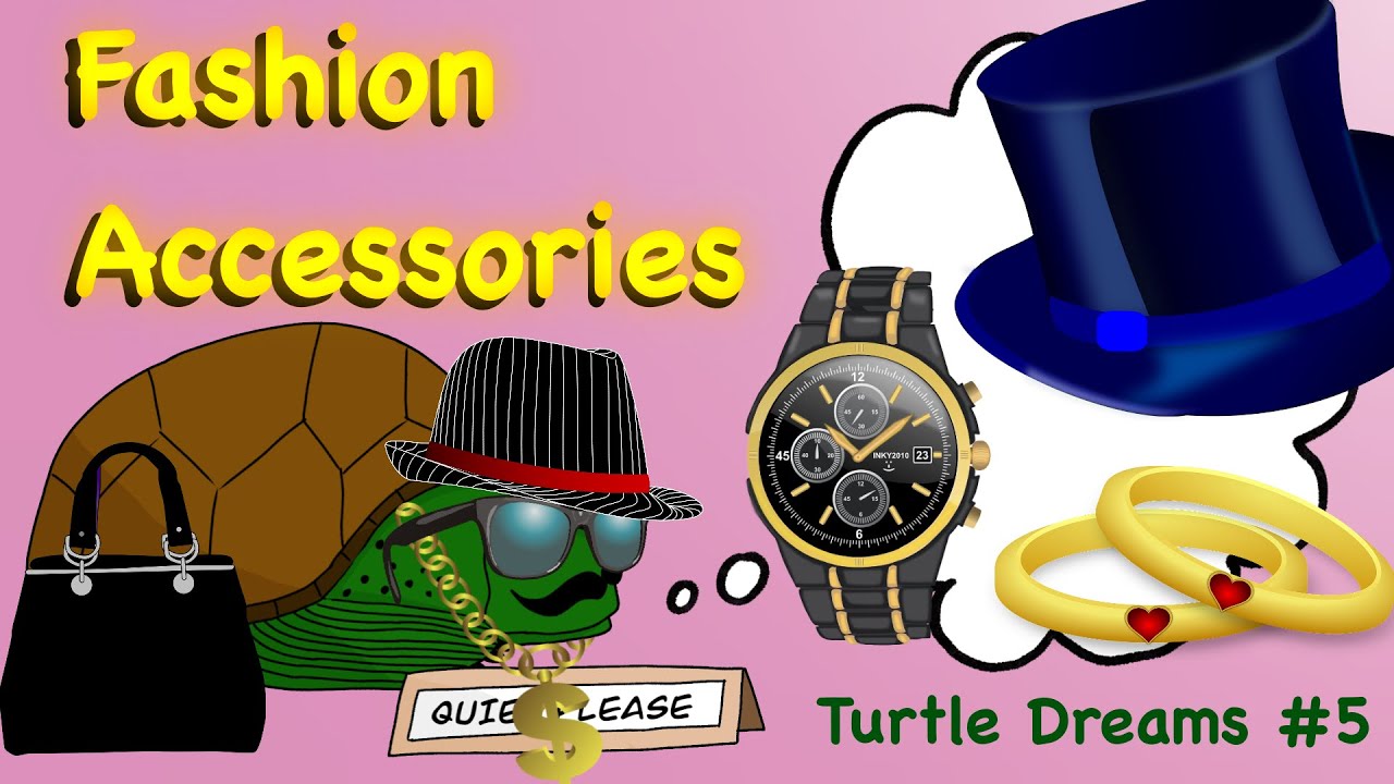 Fashion Accessories Vocabulary | Cool Turtle | English for Kids | ESL | Turtle Dreams #5