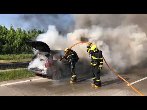 12.6.2019 Požár - dopravní prostředky, D1 - Velké Albrechtice