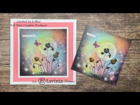 Midnight Garden by Jo Rice #laviniastamps #cardmakingvideo