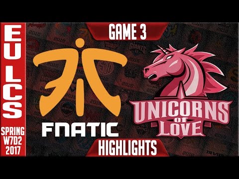 Fnatic vs Unicorns of Love Game 3 Highlights - EU LCS W7D2 Spring 2017 - FNC vs UOL G3