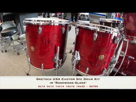 Gretsch USA Custom 5pc Drum Kit in Rosewood Gloss