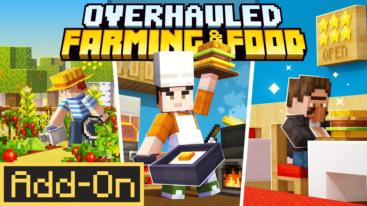 OVERHAULD FARMING & FOOD ADDON Brings Restaurant Simulators To Your Minecraft World!
