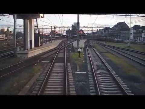 A train driver's view: Sittard - Maastricht, VIRM, 17-Feb-2014.