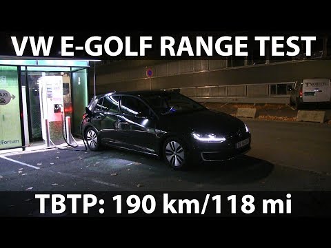  Volkswagen e-Golf 38.5 kWh (2018) range test video