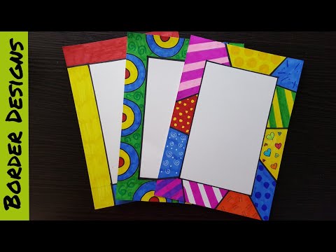 Britto | Border designs on paper | border designs | project work designs | borders for projects