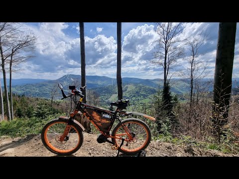 Brenna - Klimczok - Szyndzielnia - jezioro Wapienickie - Błatnia - na ebike - maj 2024 (4k)