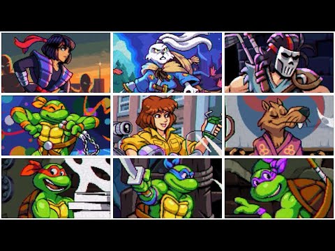 ALL ENDINGS + DLC TMNT Teenage Mutant Ninja Turtles Shredder's Revenge