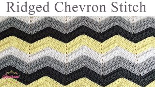 Super Easy Crochet - Ridged Chevron / Zig Zag Stitch (step by step)