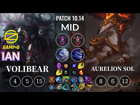 OZ Ian Volibear vs Aurelion Sol Mid - KR Patch 10.14