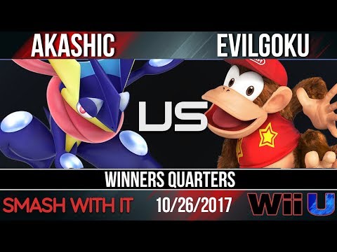 SWI 100 - Akashic (Greninja) vs. Evilgoku (Diddy Kong) - Winners Quarters - Smash Wii U