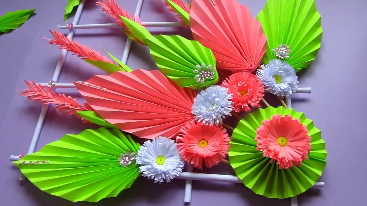 DIY. Simple Home Decor. Wall Decoration. Hanging Flower. Paper Craft Ideas. f20