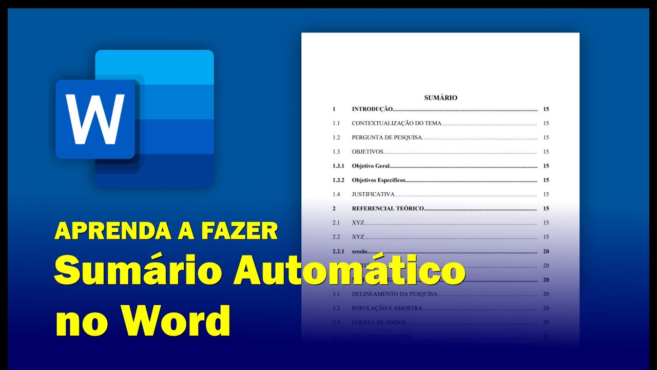 Como fazer SUMÁRIO AUTOMÁTICO NO WORD - Passo a Passo