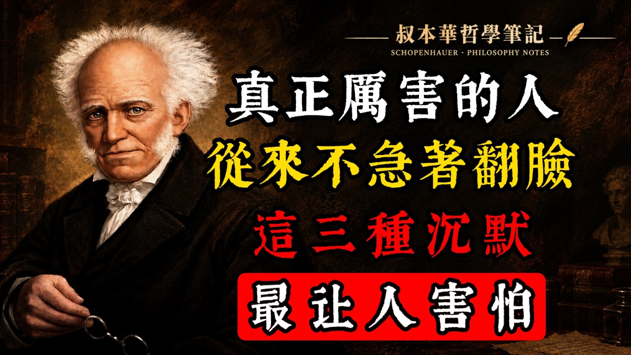 讓人真正害怕的不是脾氣，而是這三種沉默，真正厲害的人，從來不急著翻臉！#處世智慧 #叔本華 #心理學 #人際關係 #情緒管理 #情商 #個人成長 #灰岩法則