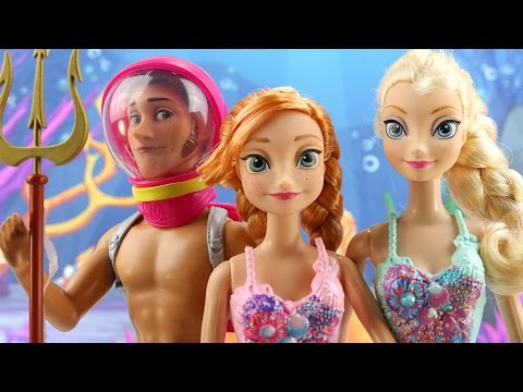 Frozen Elsa y Anna son Sirenas y Hans es el Rey. En español. Video