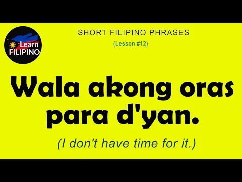 Short Filipino Phrases 12 | Easy Filipino (Tagalog) Lessons | Filipino Language