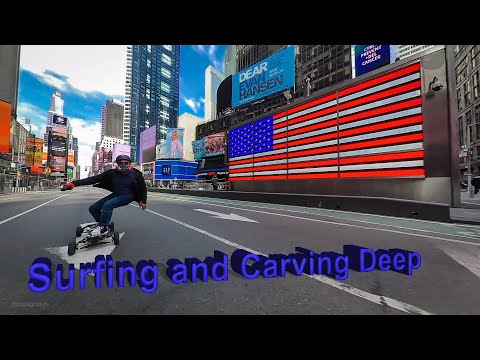 Trapped in Static - On a Stage. Surfing and Carving Deep the Streets of New York City. Longboard
