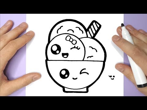 How to Draw a cute ice cream bowl - Happy Drawings ✿◕‿◕ Video