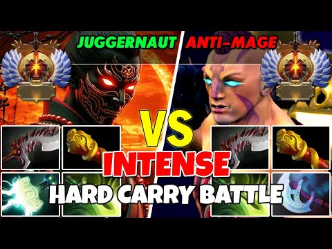 JUGGERNAUT (Carry) vs ANTI-MAGE (Carry) - Epic Battle Of Immortal Rank Dota 2 Players - Z Dota 2