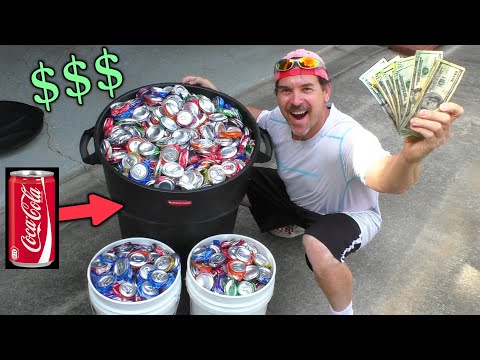 Selling Soda CANS for SCRAP Metal $$$ How much Money will I get? R. Stroud's Aluminum Copper Recycle