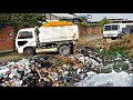 Starting A New Project Filling Land Delete Garbage By Bulldozer KOMAT SU D31P With 5ton Truck