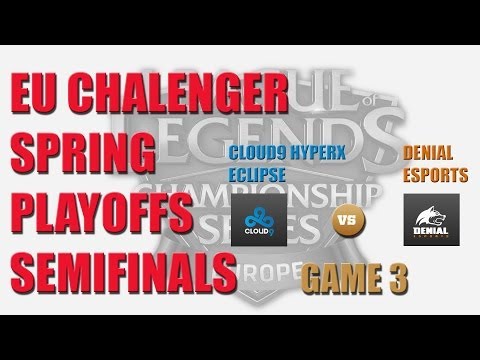 EU Challenger Spring Playoffs Semifinal: Cloud 9 Eclipse vs Denial eSports G3 Highlights