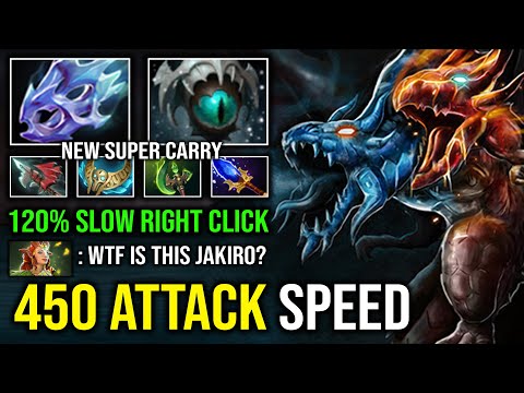 WTF 120% Slow Max Attack Speed Right Click Jakiro with Skadi Moon Shard Super Carry Dota 2